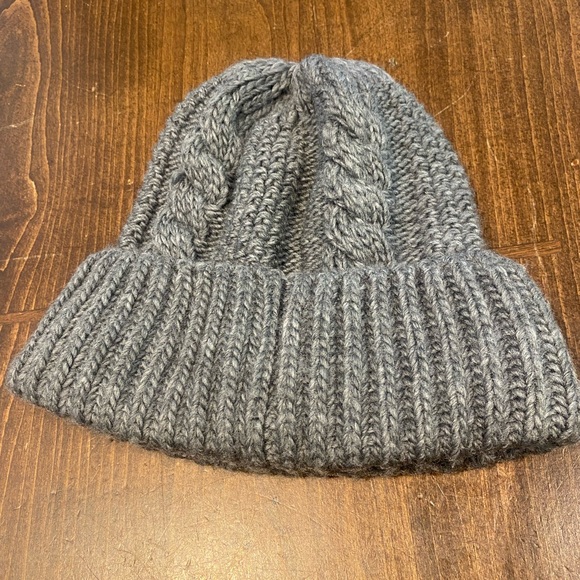 THE NORTH FACE CHUNKY CABLE KNIT GREY BEANIE WINTER Hat RARE LUX - Picture 7 of 9